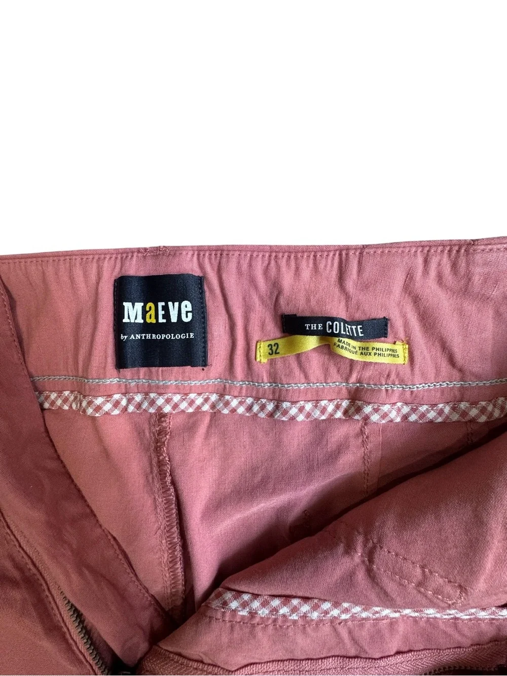 NWT Anthropologie Maeve Colette Pink Linen Blend Utility Shorts Size 32